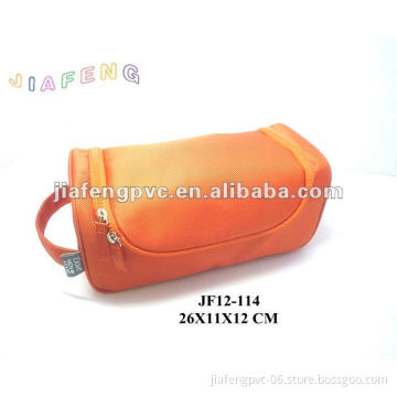Orange Polyester Travel Cosmetic Bag for Men
